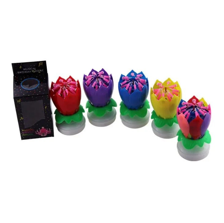 Melody Birthday Candle Musical Flower Candle With Rotating Petals