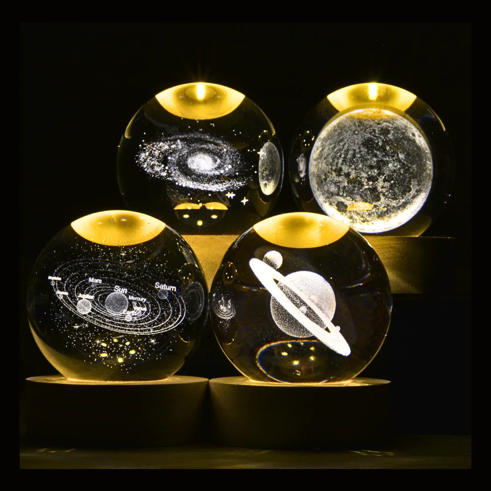 Galaxy Crystal Ball Lamp | 3D Planet Moon Night Light