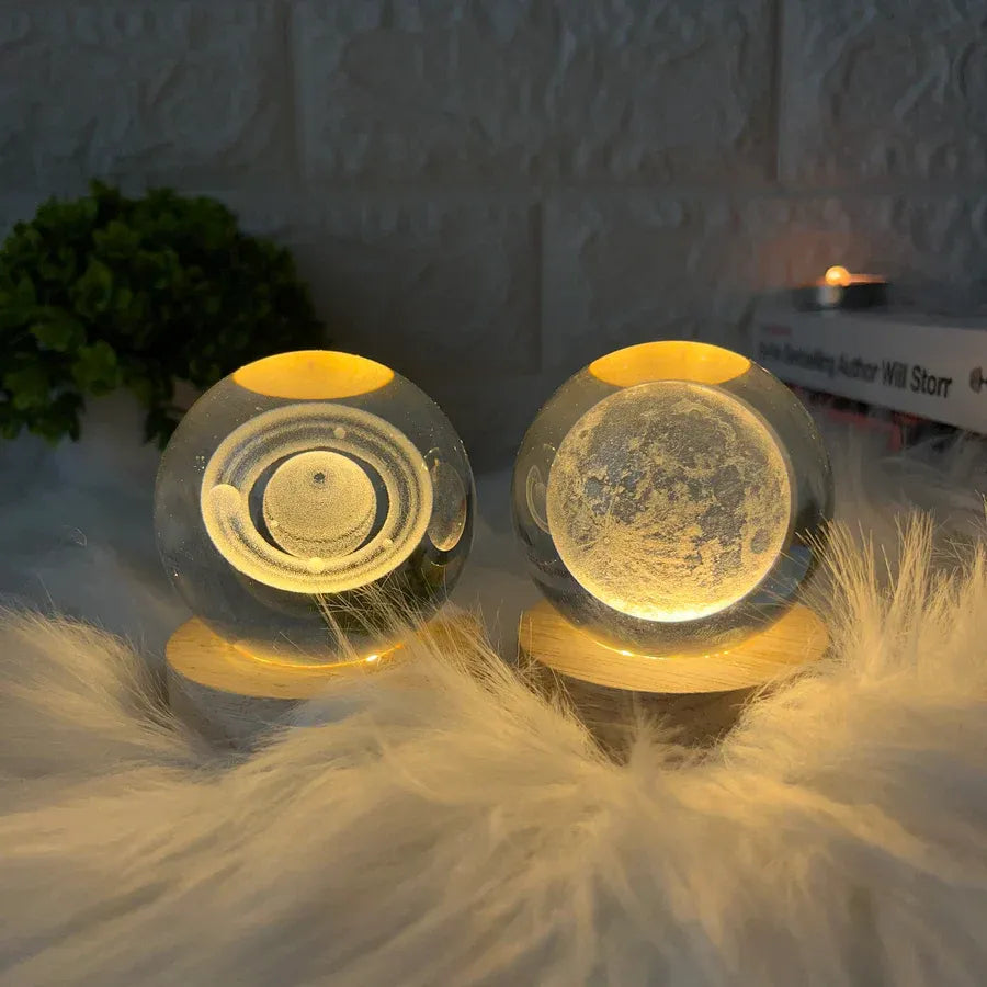 Galaxy Crystal Ball Lamp | 3D Planet Moon Night Light