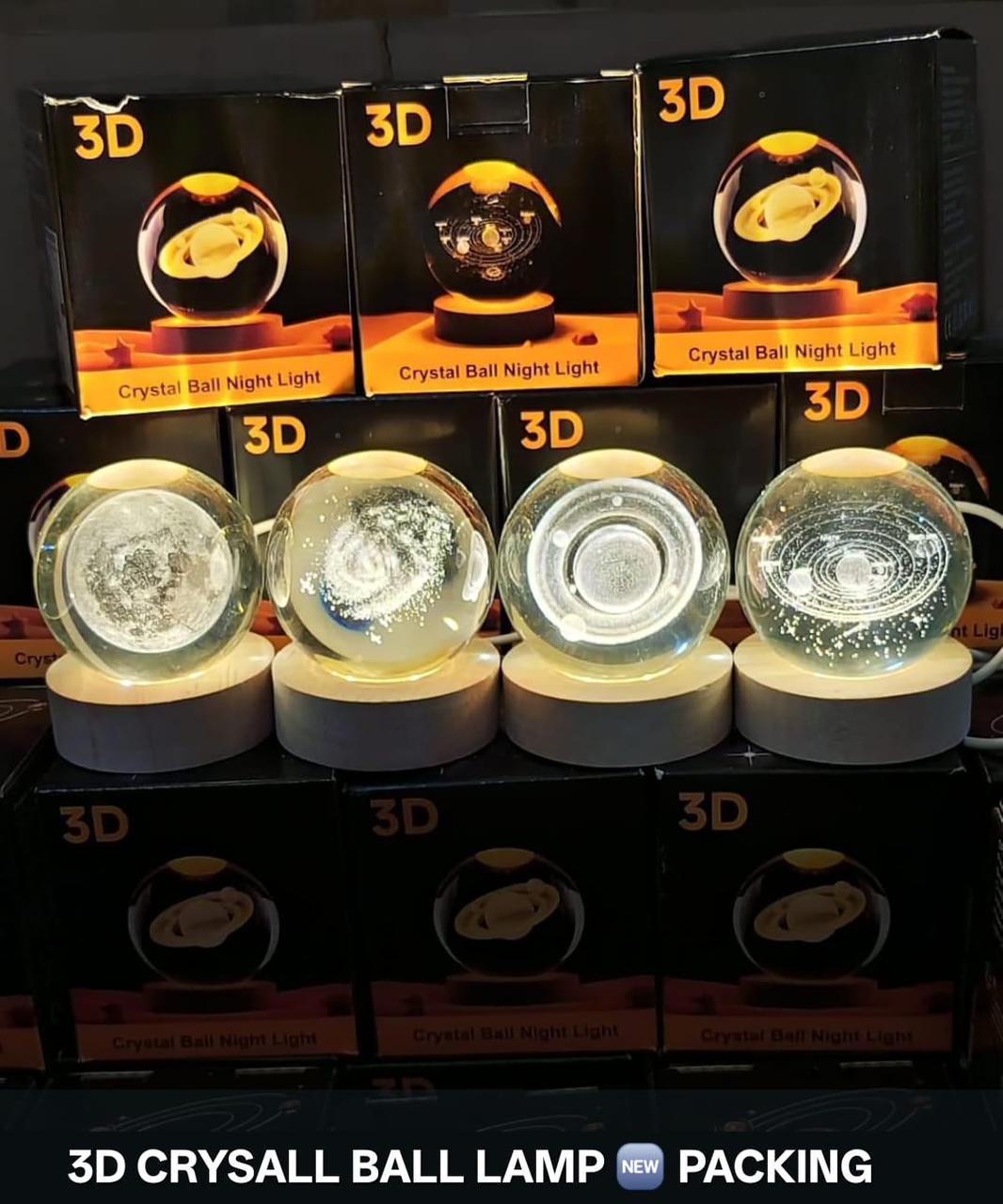 Galaxy Crystal Ball Lamp | 3D Planet Moon Night Light