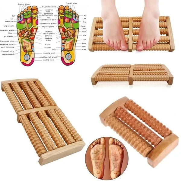 Traditional Wooden And Plastic Sticks Roller Foot Massager