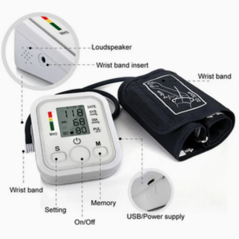 Digital Blood Pressure Monitor |  Automatic BP Machine with Large LCD Display