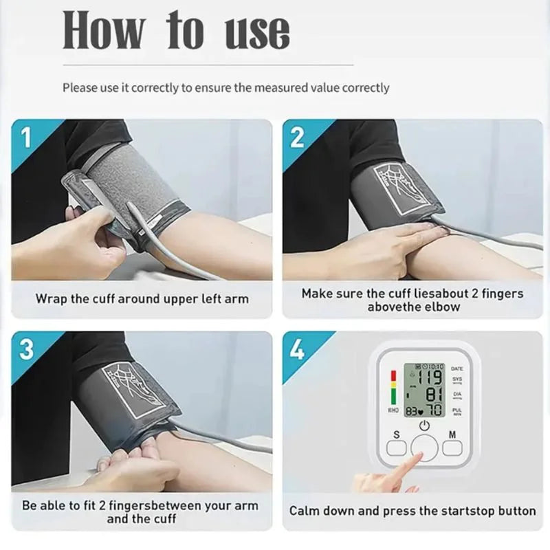Digital Blood Pressure Monitor |  Automatic BP Machine with Large LCD Display
