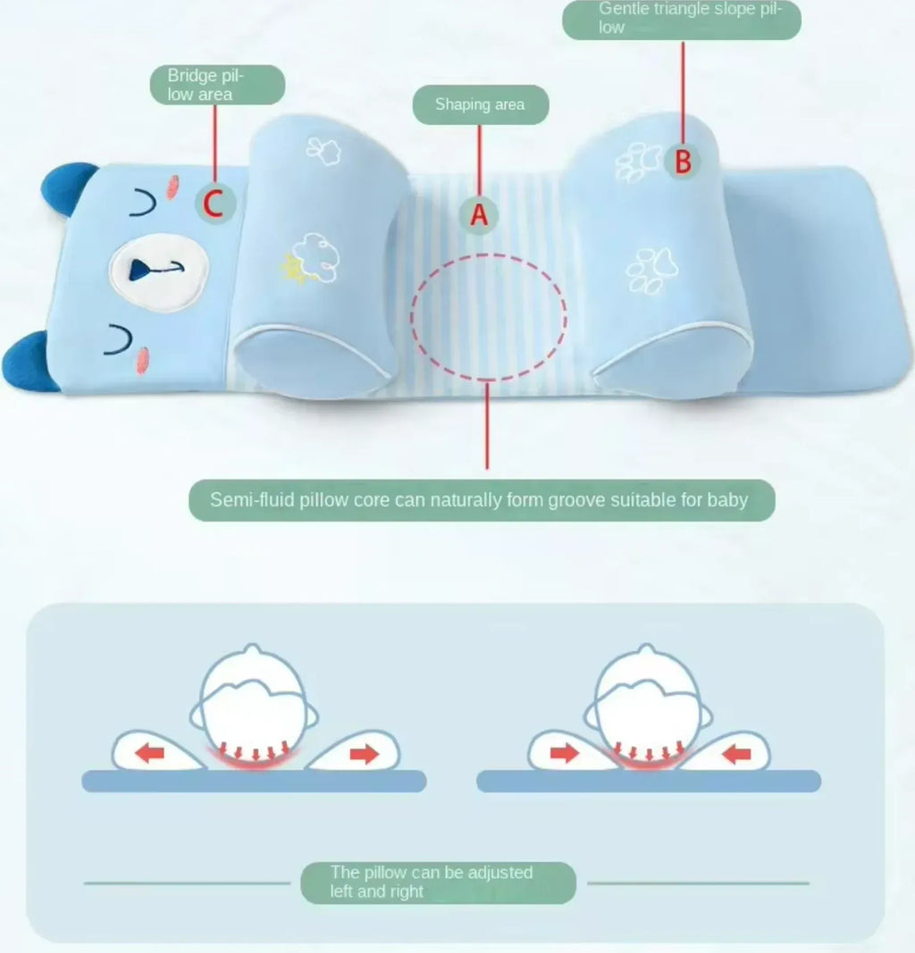 Adjustable Baby Sleeping Support Pillow Anti Roll Cushion And Neck Protection