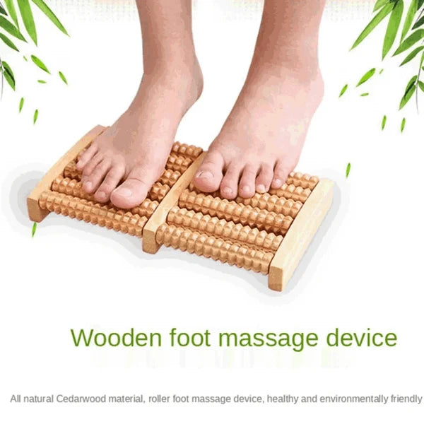 Traditional Wooden And Plastic Sticks Roller Foot Massager