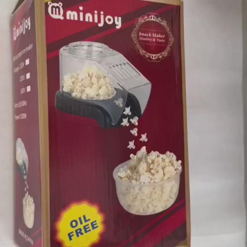 Oil Free Mini Popcorn Maker  | Hot Air Popcorn Machine | Electric Popcorn Popper for Home & Kids | 1200W