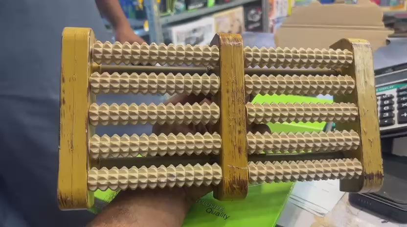 Traditional Wooden And Plastic Sticks Roller Foot Massager