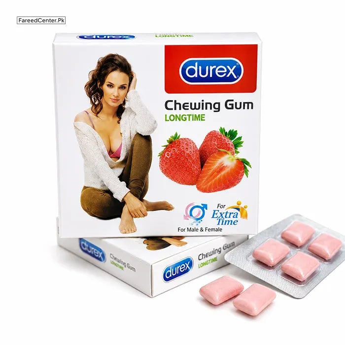 🍓🌿 Durex Long Lasting Strawberry Chewing Gum💖