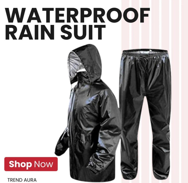 Water Proof Parachute Rain suite 2 pieces black