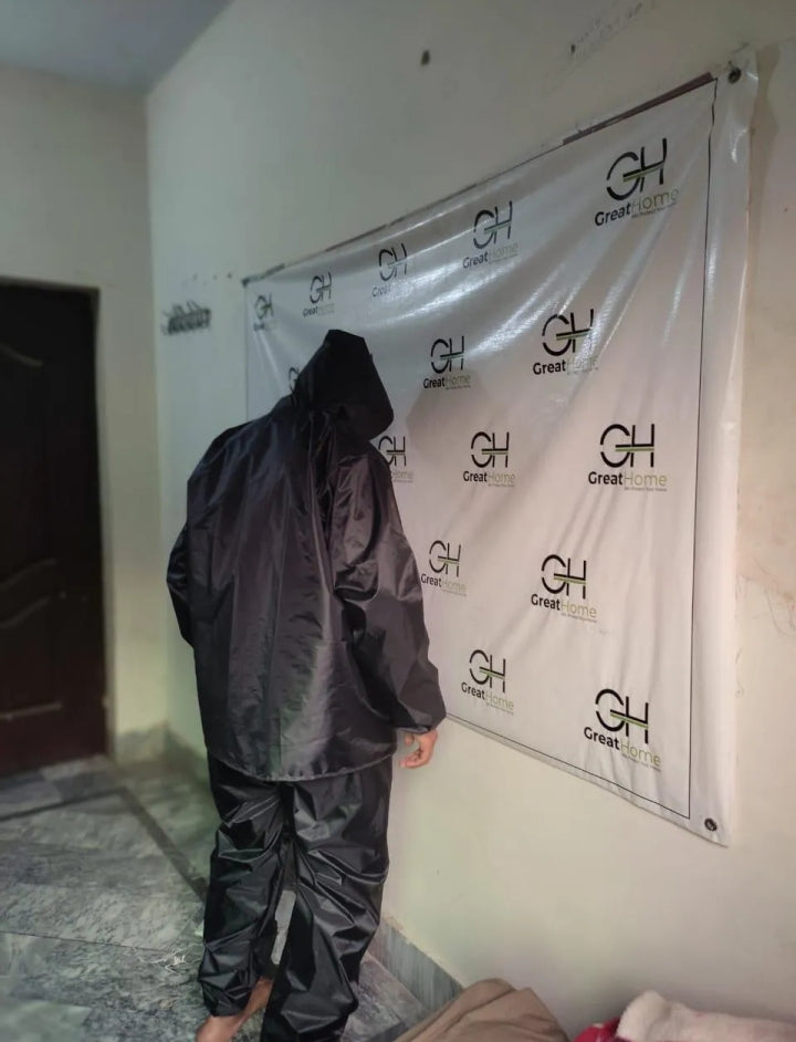 Water Proof Parachute Rain suite 2 pieces black